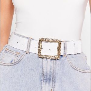 BRAND NEW White Nasty Gal Belt W/Gold Accent